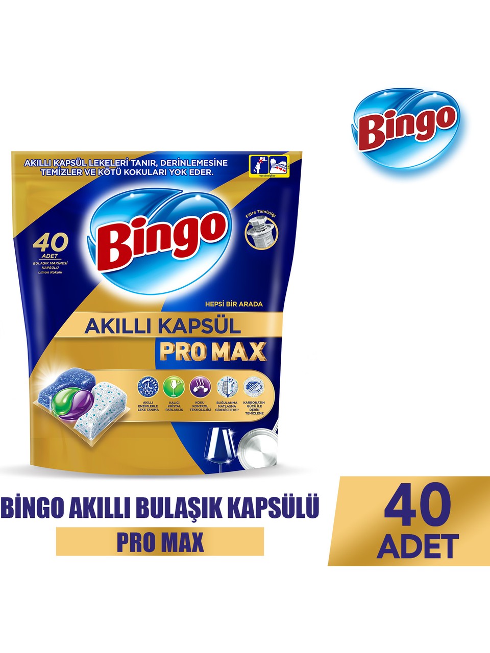 Bingo%20Pro%20Max%20Bulaşık%20Makinesi%20Deterjanı%20Tableti%2040’lı