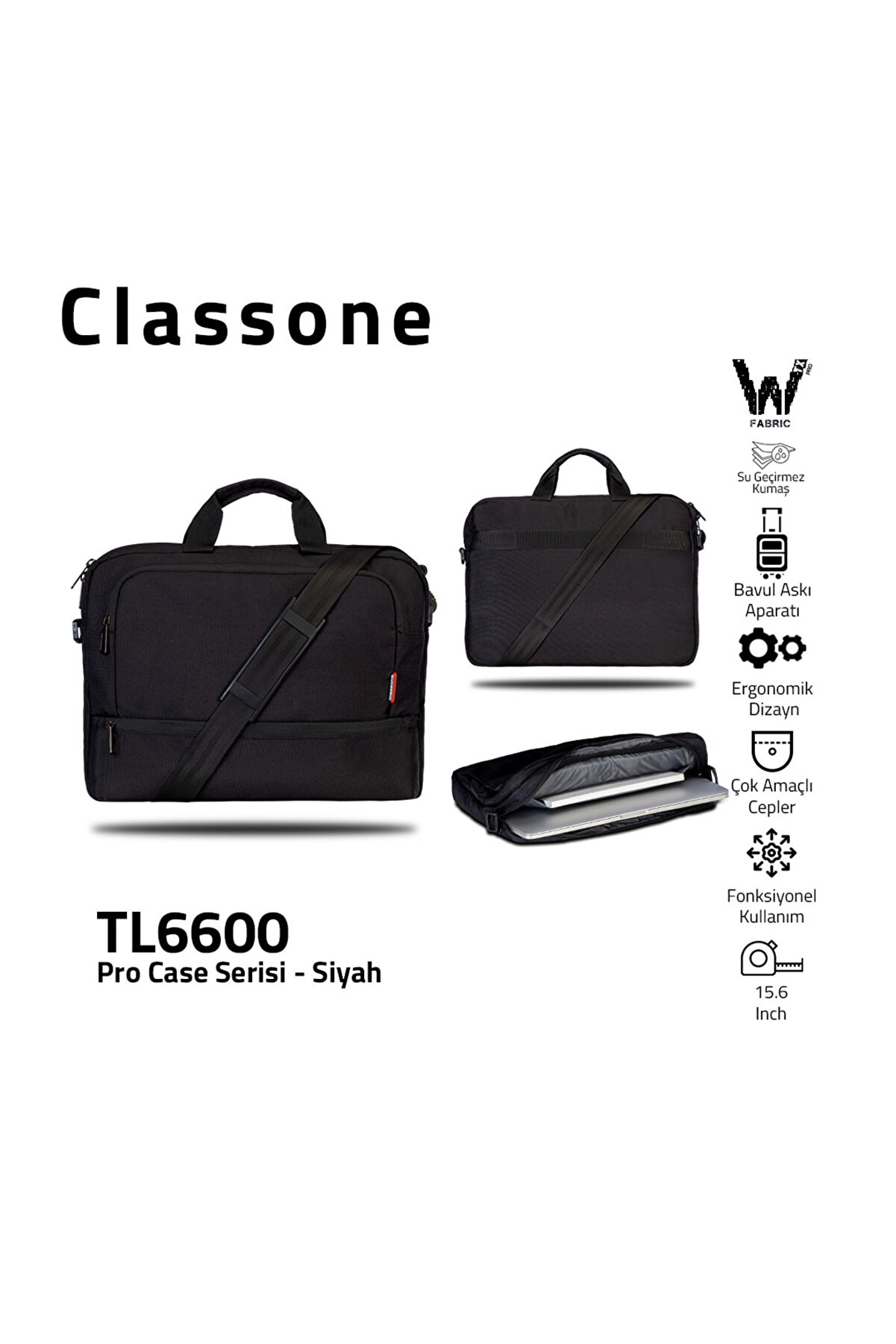 Classone%20TL6600-Wl600%20Wtxpro%20Su%20Geçirmez%20Kumaş%2015.6%20Inç%20Uyumlu%20Notebook%20,laptop%20El%20Çantası+WL600%20Kablosuz%20Mouse