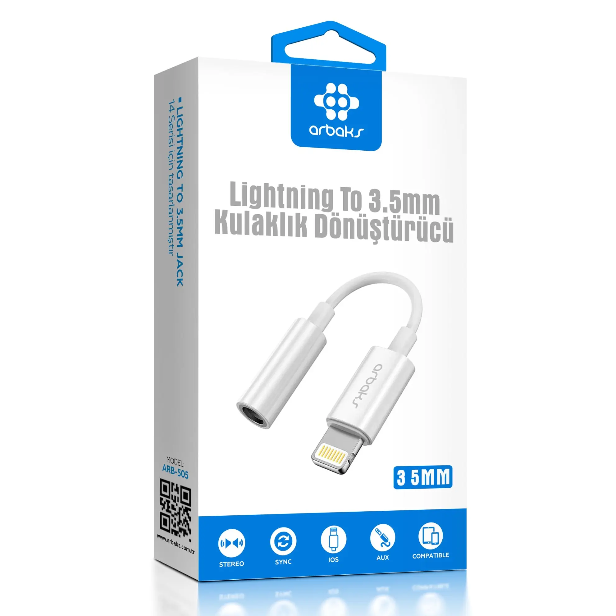 Lightning%20-%203,5%20mm%20Kulaklık%20Jakı%20Adaptörü%20Arbaks%20Arb-505