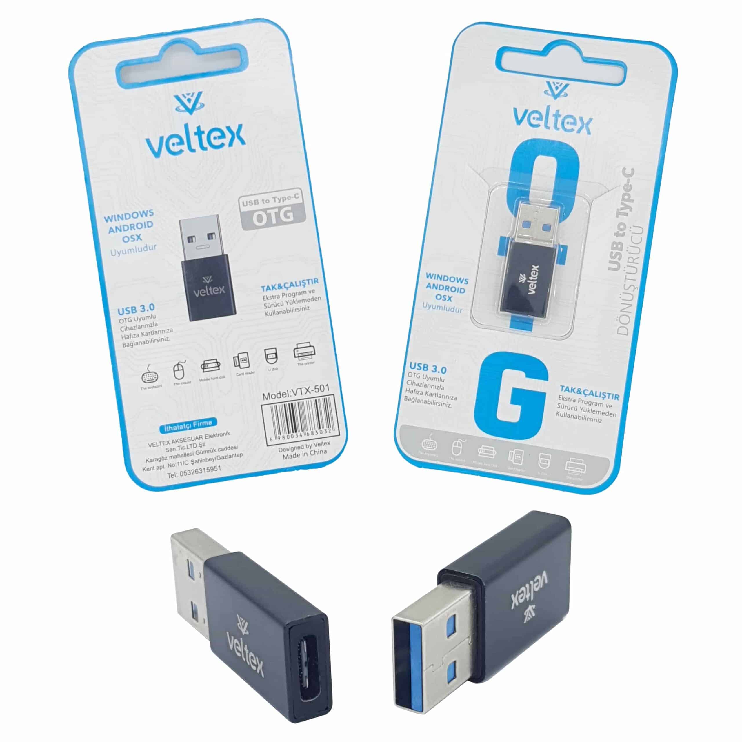 Usb%20To%20TYPE-C%20Dönüştürücü%20Veltex%20VTX-501-500-504