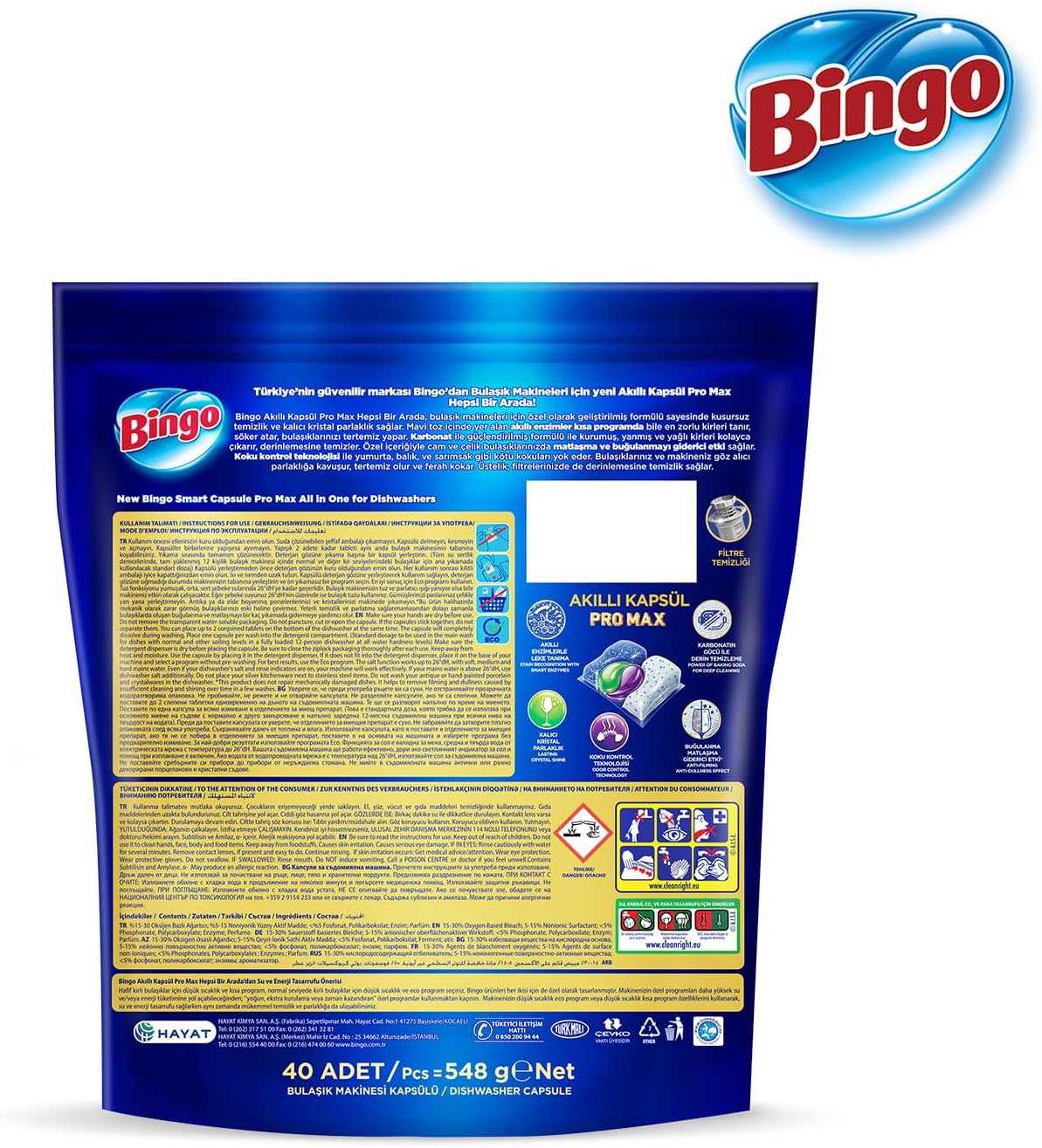 Bingo%20Pro%20Max%20Bulaşık%20Makinesi%20Deterjanı%20Tableti%2040’lı