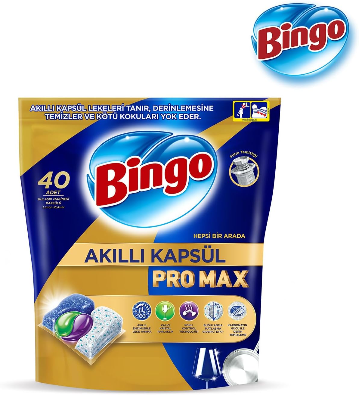 Bingo%20Pro%20Max%20Bulaşık%20Makinesi%20Deterjanı%20Tableti%2040’lı