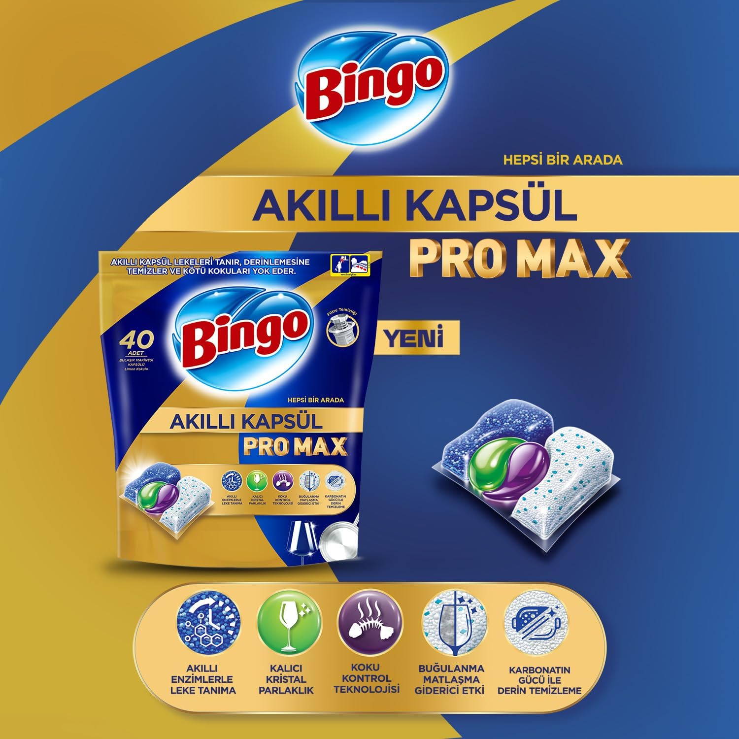 Bingo%20Pro%20Max%20Bulaşık%20Makinesi%20Deterjanı%20Tableti%2040’lı