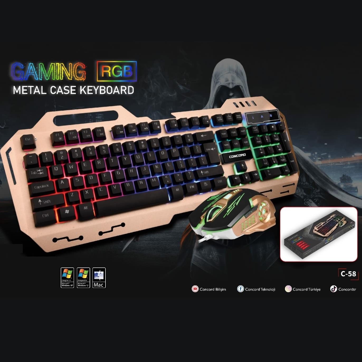 Aydınlatmalı%20Metal%20Kasa%20Q%20Gaming%20RGB%20Mouse%20Klavye%20Set%20Concord%20C-58