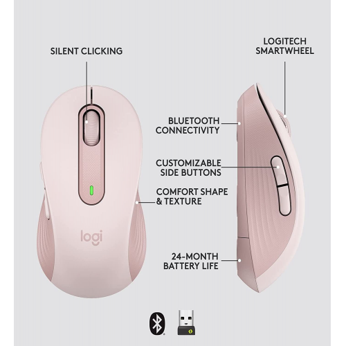 LOGITECH%20910-006254,%20M650%20Signature,%20Rose,%20Sağ%20El,%20USB%20Nano%202,4G%20Kablosuz,%204000dpi,%20Optik,%205%20Tuşlu,%2024ay%20Pil%20Ömrü,%20Sessiz%20Mouse