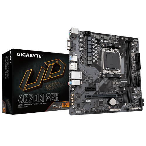 GIGABYTE%20A620M-S2H%20rev.1.2,%206400MHz,%202xDDR5,%201x%20M.2,%20D-SUB,%20HDMI,%20DP,%20AMD%20Ryzen%207000%20Serisi,%20AM5%20Soket%20Anakart