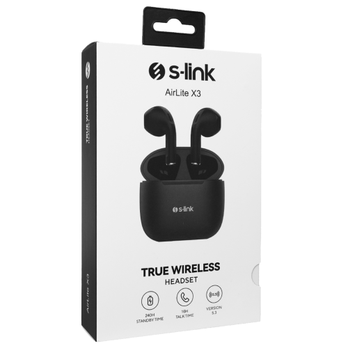 S-LINK%20AirLite%20X3,%20Siyah,%20Bluetooth%205.3,%20Kablosuz,%20TWS%20Kulak%20içi,%20Dokunmatik%20Kontrol,%2016saat%20Çalma%20Süresi,%20Microfonlu%20Kulaklık