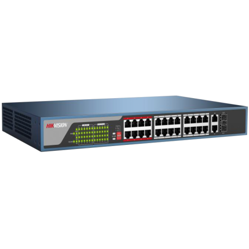 HIKVISION%20DS-3E0326P-E/M(B),%2026%20Port,%20MegaBit,%2024%20Port%20PoE,%20250W,%20+1%20Port%20GigaBit%20Uplink,%20+1%20Port%20GigaBit%20SFP,%20Yönetilemez,%20Rack%20Mount%20Switch