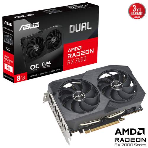 ASUS%20DUAL-RX7600-O8G-V2,%208Gb,%20128Bit,%20GDDR6,%201xHDMI,%203xDP,%20GAMING%20Ekran%20Kartı