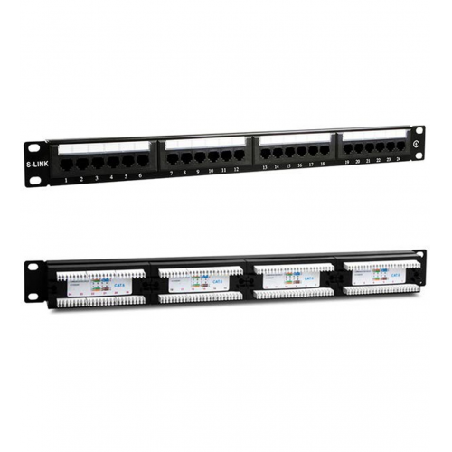 S-LINK%20SL-F624%20Cat6%20Patch%20Panel,%2024-Port,%20UTP,%201U