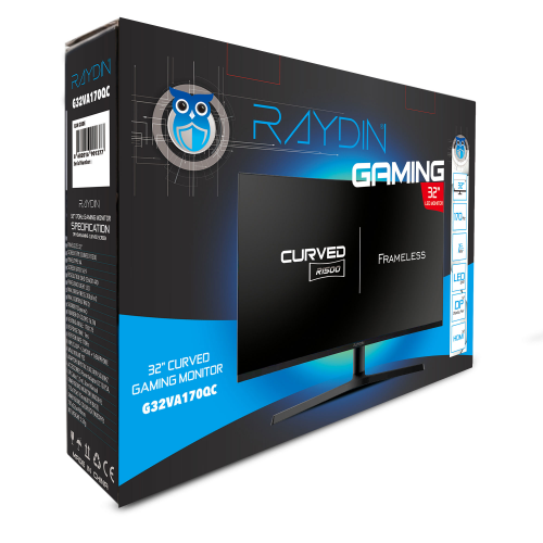 RAYDIN%20G32VA170QC,%2032’’,%201ms,%20170Hz,%202K%20Quad%20HD,%20HDMI,%20DP,%20USB,%20Hoparlör,%20VA%20LED,%20R1800%20Curved,%20Frameless,%20Yükseklik%20Ayarlı,%20FreeSync%20Gaming%20Monitör