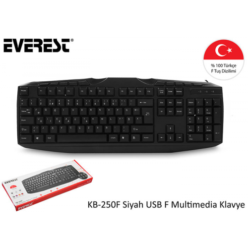 EVEREST%20KB-250F%20(F)%20USB%20Multimedya%20KLAVYE%20(SİYAH)