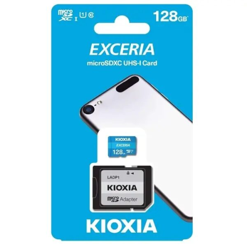 KIOXIA%20128GB%20ExceriaG2,%20U1%20V30%204K,%20CL10,%20100Mb/s,%20MicroSD%20Kart%20Bellek%20(SD%20Adaptörlü)