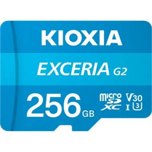 KIOXIA%20256GB%20ExceriaG2,%20U1%20V30%204K,%20CL10,%20100Mb/s,%20MicroSD%20Kart%20Bellek%20(SD%20Adaptörlü)