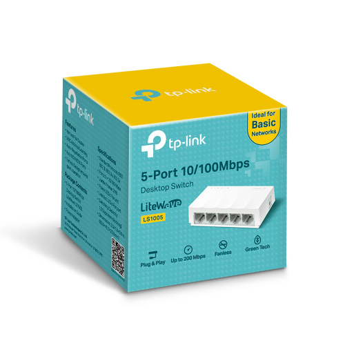 TP-LINK%20LS1005,%20Green%20Tech,%205%20Port,%20MegaBit,%20Yönetilemez,%20Masaüstü%20Switch