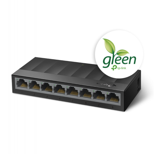 TP-LINK%20LS1008G,%20Green%20Tech,%208%20Port%20GigaBit,%20Yönetilemez,%20Masaüstü%20Switch