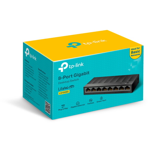 TP-LINK%20LS1008G,%20Green%20Tech,%208%20Port%20GigaBit,%20Yönetilemez,%20Masaüstü%20Switch