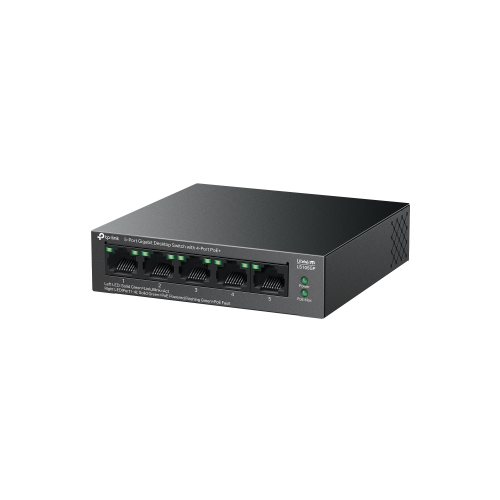 TP-LINK%20LS105GP,%20Green%20Tech,%205%20Port,%20GigaBit,%20%204%20Port%20POE,%20Metal%20Kasa,%2065W,%20Yönetilemez,%20Masaüstü%20Switch