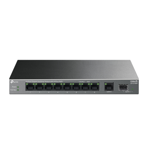 TP-LINK%20LS1210GP,%20Green%20Tech,%2010%20port%20Gigabit,%209%20Port%20POE,%20+1%20Port%20Gigabit%20SFP,%2061W,%20Yönetilemez%20Masaüstü%20Switch