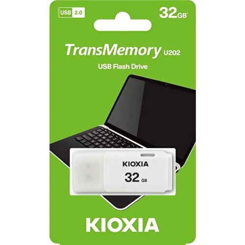 KIOXIA%20U202%2032GB%20USB%202.0%20TransMemory%20Flash%20Disk%20(Beyaz)