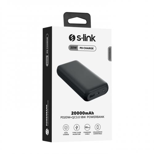 S-LINK%20P201,%20Siyah,%2020.000mAh,%202xUSB,%201xType-C,%204%20LED%20Göstergeli,%20PowerBank