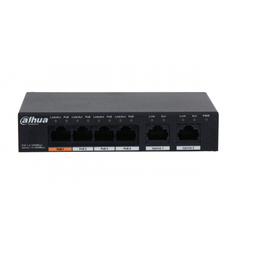 DAHUA%20PFS3006-4GT-60-V2,%206%20Port,%20Gigabit,%204%20Port%20PoE,%2060W,%20Yönetilemez,%20Masaüstü%20Switch