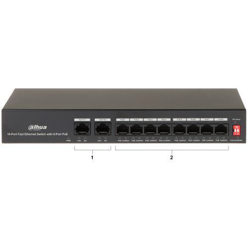 DAHUA%20PFS3010-8ET-65,%208%20Port,%20MegaBit,%208%20Port%20PoE,%2065W,%20+2%20Port%20MegaBit%20Uplink,%20Yönetilemez,%20Masaüstü%20Switch