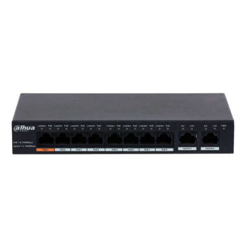 DAHUA%20PFS3010-8GT-96%208%20Port,%20GigaBit,%208%20Port%20PoE,%2096W,%20+2%20Port%20GigaBit%20Uplink,%20Yönetilemez,%20Masaüstü%20Switch