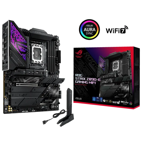 ASUS%20ROG%20STRIX%20Z890-E%20GAMING%20WIFI,%208800MHz,%204xDDR5,%207x%20M.2,%20HDMI,%20DP,%202xThunderbolt,%204xType-C,%20Wi-Fi%207,%20Bluetooth%205.4,%20Intel%20Core%20Ultra%20CPU(Seri%202),%20LGA1851%20Soket,%20Gaming%20Anakart