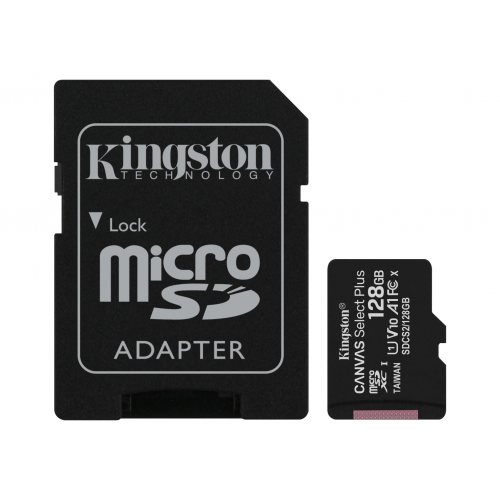 KINGSTON%20SDCS2/128GB,%20CANVAS,%20CL10,%20100Mb/s,%20MicroSD%20Kart%20Bellek%20(SD%20Adaptörlü)