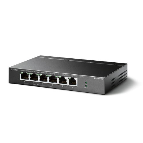 TP-LINK%20TL-SF1006P%206%20Port,%20MegaBit,%204%20Port%20PoE,%2067W,%20Yönetilemez,%20Metal%20Kasalı%20Switch