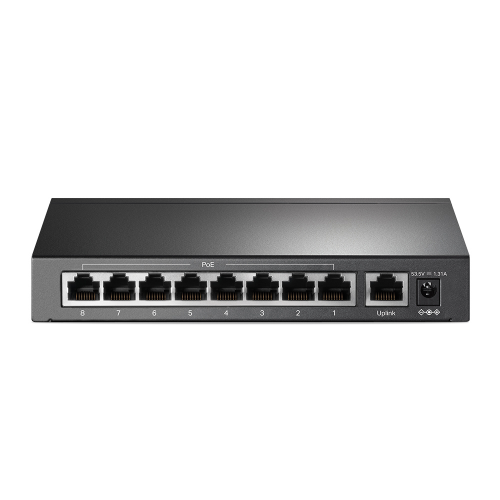 TP-LINK%20TL-SF1009P,%208%20Port,%20MegaBit,%20Metal%20Kasa,%208%20Port%20PoE,%2065W,%20+1%20Port%20Uplink,%20Yönetilemez,%20Masaüstü%20Switch