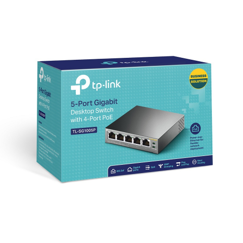 TP-LINK%20TL-SG1005P,%205%20Port,%20GigaBit,%20Metal%20Kasa,%204%20Port%20PoE,%2056W,%20Yönetilemez,%20Masaüstü%20Switch