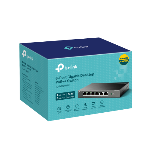 TP-LINK%20TL-SG1006PP%206%20Port,%20GigaBit,%20Metal%20Kasa,%204%20Port%20PoE,%2064W,%20Yönetilemez,%20Masaüstü%20Switch