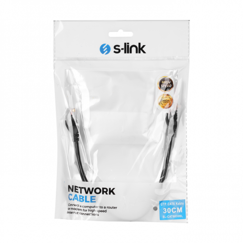 S-LINK%20SL-CAT6030BK%20CAT6%20Patch%2030CM%20Kablo%20(Siyah)