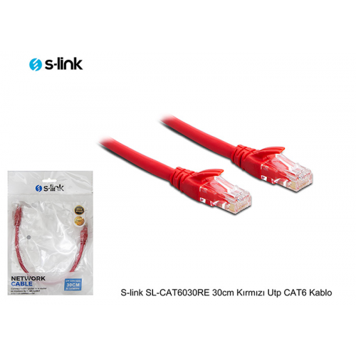 S-LINK%20SL-CAT6030%20CAT6%20Patch%2030CM%20Kablo%20(Kırmızı)