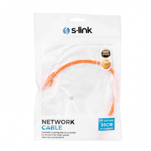 S-LINK%20SL-CAT6030TR%20CAT6%20Patch%2030CM%20Kablo(Turuncu)