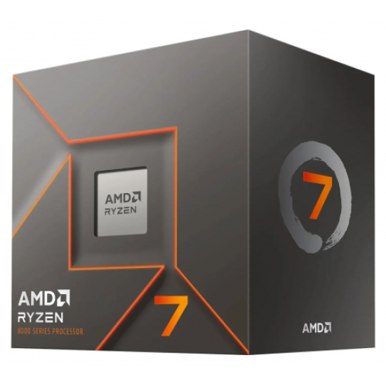 AMD RYZEN 7 8700F 8 Core, 4,10-5.00GHz, 16Mb Cache, 65W,  AM5 Soket, BOX (Kutulu), (Grafik Kart YOK, Fan VAR)