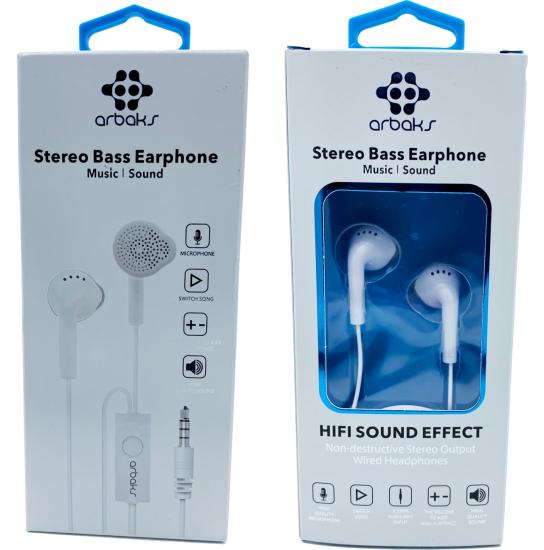 Stereo Bass Earphone 3.5mm Mikrofonlu Kulaklık Arbaks ARB250