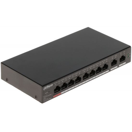 DAHUA CS4010-8GT-110, 8 Port, Gigabit, 8 Port PoE, 110W, +2 Port Uplink, Cloud Yönetilebilir, Switch