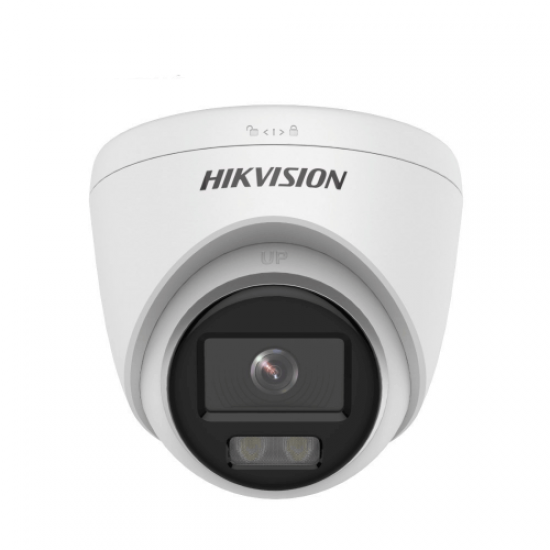 HIKVISION DS-2CD1347G0-LUF 4Mpix, 2,8mm Lens, H265+, 30Mt Gece Görüşü, Dahili Mikrofon, Color Vu Lite, Full Time Color, Dome IP Kamera