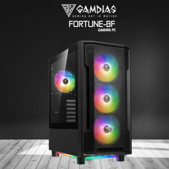 GAMDIAS FORTUNE-BF, i7-12700F, 16Gb DDR5 Ram, 512Gb NVMe SSD, 8Gb GDDR6 RTX3070 Ekran Kartı, 750W Kasa, Free Dos GAMING PC