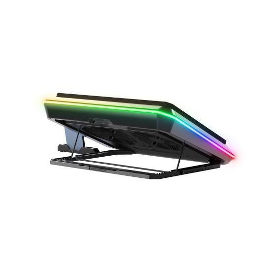 Classone Gaming GT200 Laptop Soğutucu Notebook Stand,3000 RPM, 10 RGB ışık kontrolü , 15.6 -17 inch , Hız kontrolü , 2 Büyük fan ,Telefon standı, 1 TYPE C Usb, 1 Usb