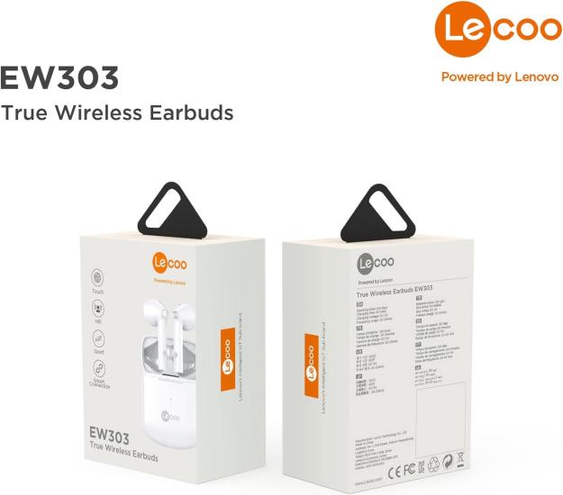 Lenovo Lecoo EW312 Bluetooth Kablosuz TWS Sıvıya Karşı Dayanıklı Geniş Uyumlu