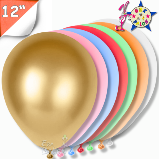 Metalik 12’’ Balon Hbk Karışık Renk ( 1 Paket-100 ADET )