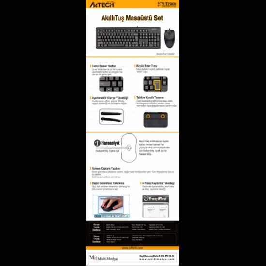 A4-Tech KM-72620D USB Standart Türkçe Q Klavye/Mouse Set