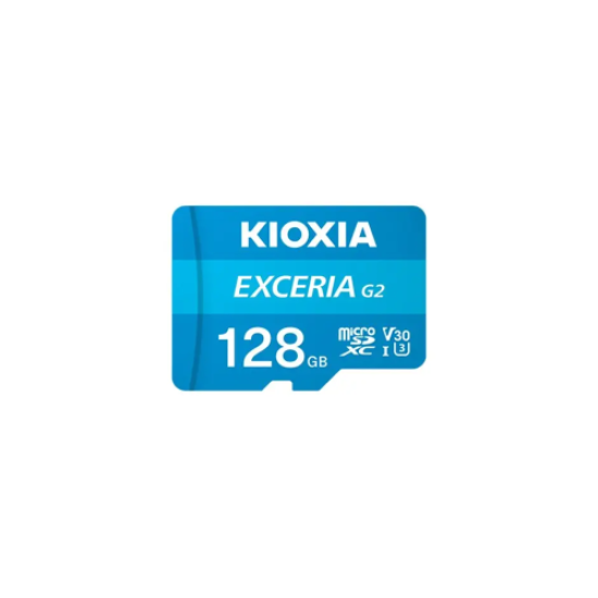 KIOXIA 128GB ExceriaG2, U1 V30 4K, CL10, 100Mb/s, MicroSD Kart Bellek (SD Adaptörlü)