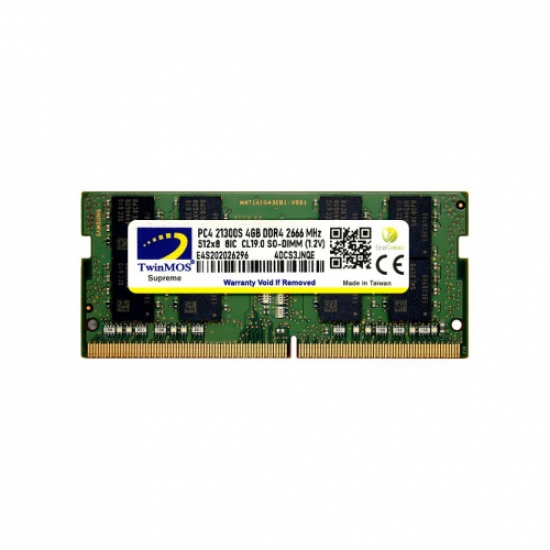 TwinMOS MDD44GB2666N, 4GB, DDR4, 2666MHz, 1.2V Notebook Ram