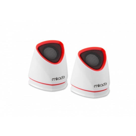 MIKADO MD-158, 6W, 1+1, Masaüstü, USB, Speaker, (Beyaz-Kırmızı)