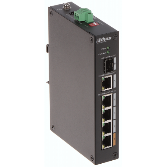 DAHUA PFS3106-4ET-60-V2,  6 Port, 4 Port Megabit PoE 60W, 1 Port Gigabit, 1 Port Gigabit SFP, Yönetilemez Masaüstü Switch